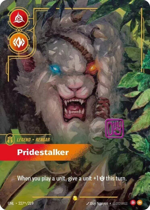 Image for Rengar - Pridestalker (Signature) (227*/219) (Foil) [Unleashed] - Riftbound: League of Legends Trading Card Game