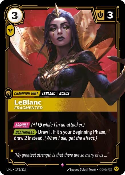 Image for LeBlanc - Fragmented (172/219) (Foil) [Unleashed] - Riftbound: League of Legends Trading Card Game