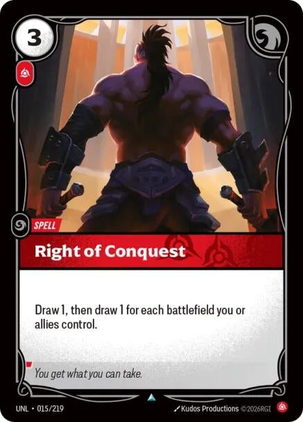 Image for Right of Conquest (015/219) (Foil) [Unleashed] - Riftbound: League of Legends Trading Card Game