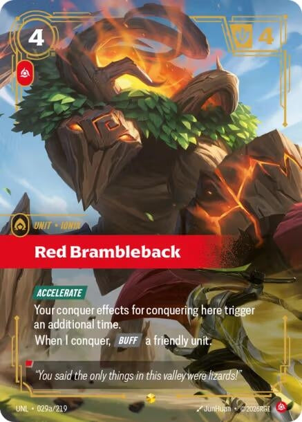 Image for Red Brambleback (Alternate Art) (029a/219) (Foil) [Unleashed] - Riftbound: League of Legends Trading Card Game