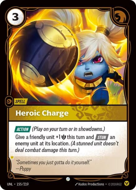 Image for Heroic Charge (155/219) (Foil) [Unleashed] - Riftbound: League of Legends Trading Card Game