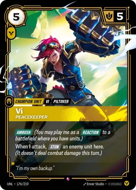 Image for Vi - Peacekeeper (176/219) (Foil) [Unleashed] - Riftbound: League of Legends Trading Card Game