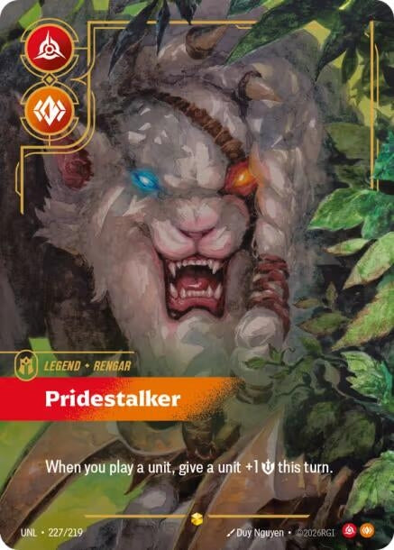 Image for Rengar - Pridestalker (Overnumbered) (227/219) (Foil) [Unleashed] - Riftbound: League of Legends Trading Card Game