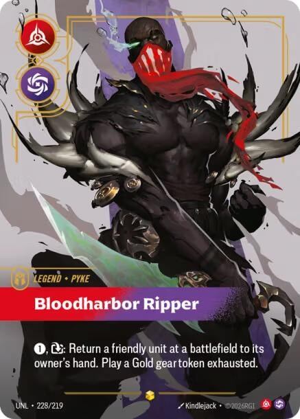 Image for Pyke - Bloodharbor Ripper (Overnumbered) (228/219) (Foil) [Unleashed] - Riftbound: League of Legends Trading Card Game