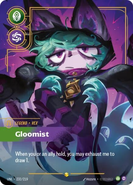 Image for Vex - Gloomist (Overnumbered) (232/219) (Foil) [Unleashed] - Riftbound: League of Legends Trading Card Game