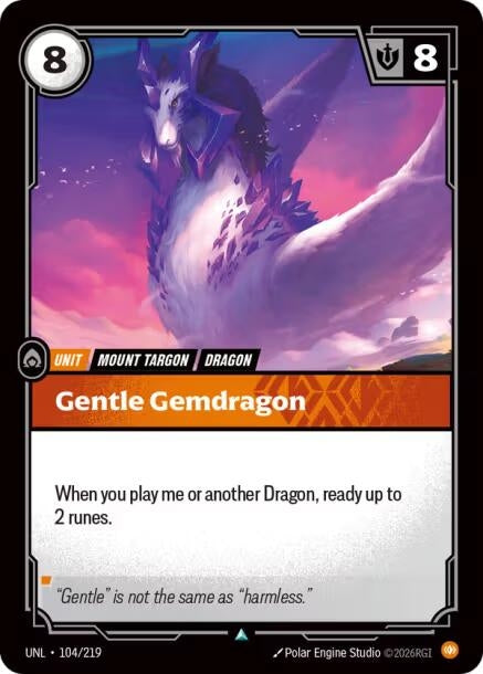 Image for Gentle Gemdragon (104/219) (Foil) [Unleashed] - Riftbound: League of Legends Trading Card Game