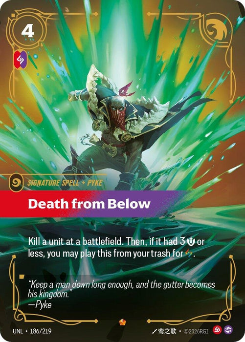 Image for Death from Below (186/219) (Foil) [Unleashed] - Riftbound: League of Legends Trading Card Game