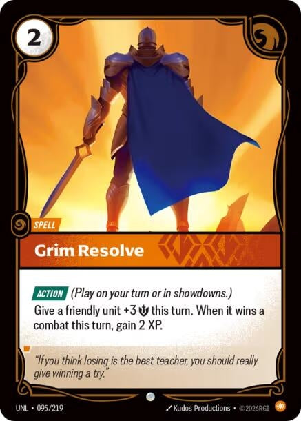 Image for Grim Resolve (095/219) (Foil) [Unleashed] - Riftbound: League of Legends Trading Card Game