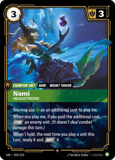 Image for Nami - Headstrong (052/219) (Foil) [Unleashed] - Riftbound: League of Legends Trading Card Game