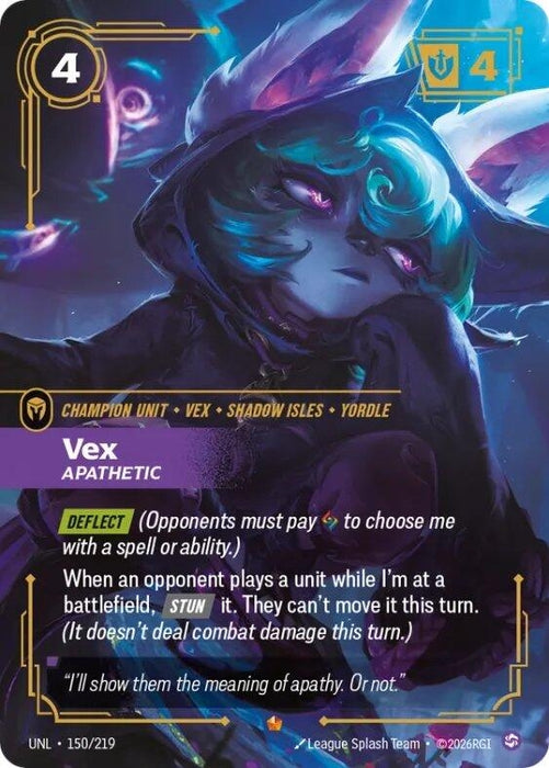 Image for Vex - Apathetic (150/219) (Foil) [Unleashed] - Riftbound: League of Legends Trading Card Game