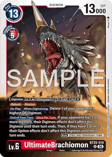 Image for UltimateBrachiomon (BT25-019 R) (Foil) [Dual Revolution] - Digimon Card Game