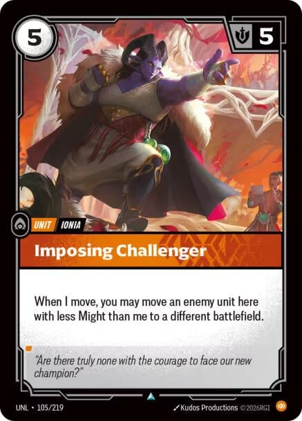 Image for Imposing Challenger (105/219) (Foil) [Unleashed] - Riftbound: League of Legends Trading Card Game