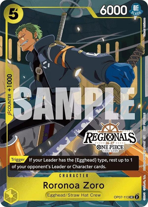 Image for Roronoa Zoro (113) (Regional Participation Pack 2026 Vol.1) (OP07-113) (Foil) [One Piece Promotion Cards] (OP-PR) - One Piece Card Game