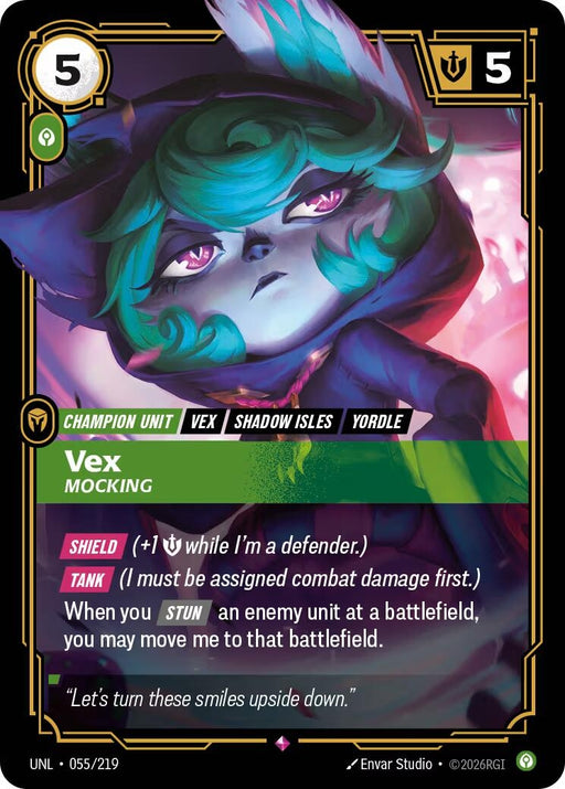 Image for Vex - Mocking (055/219) (Foil) [Unleashed] - Riftbound: League of Legends Trading Card Game