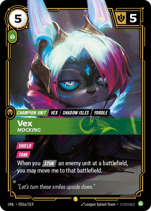 Image for Vex - Mocking (Alternate Art) (055a/219) (Foil) [Unleashed] - Riftbound: League of Legends Trading Card Game