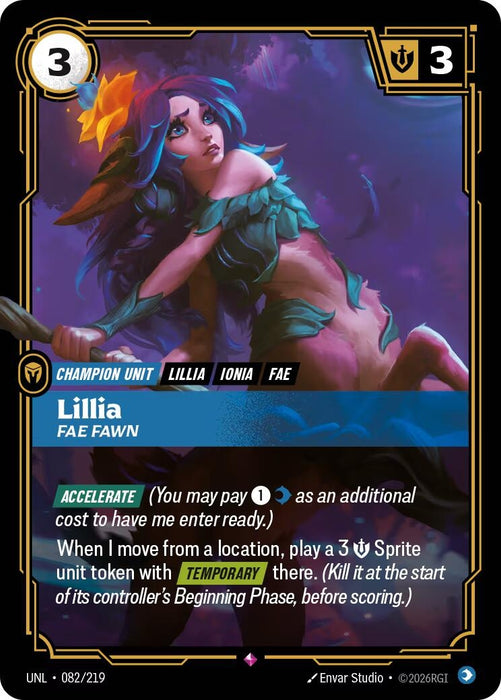 Image for Lillia - Fae Fawn (082/219) (Foil) [Unleashed] - Riftbound: League of Legends Trading Card Game