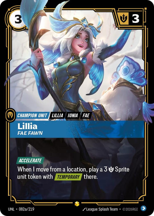 Image for Lillia - Fae Fawn (Alternate Art) (082a/219) (Foil) [Unleashed] - Riftbound: League of Legends Trading Card Game