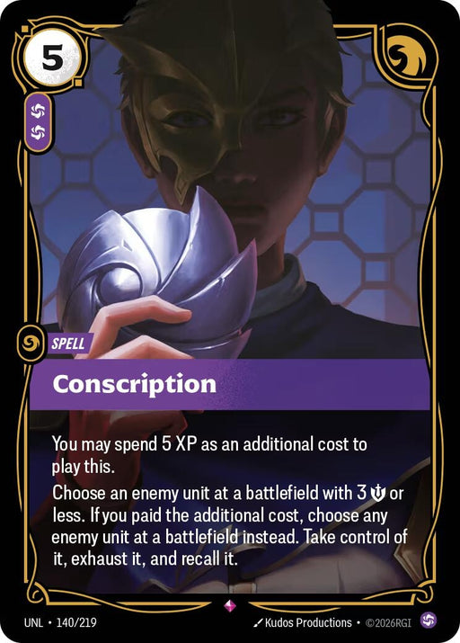 Image for Conscription (140/219) (Foil) [Unleashed] - Riftbound: League of Legends Trading Card Game