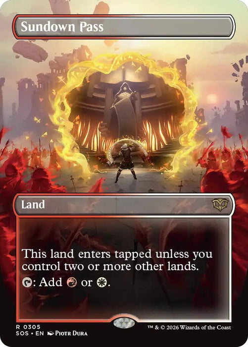 Image for Sundown Pass (Borderless) (305) (Foil) [Secrets of Strixhaven] - Magic: The Gathering