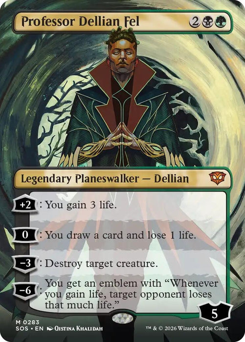 Image for Professor Dellian Fel (Borderless) (283) [Secrets of Strixhaven] - Magic: The Gathering