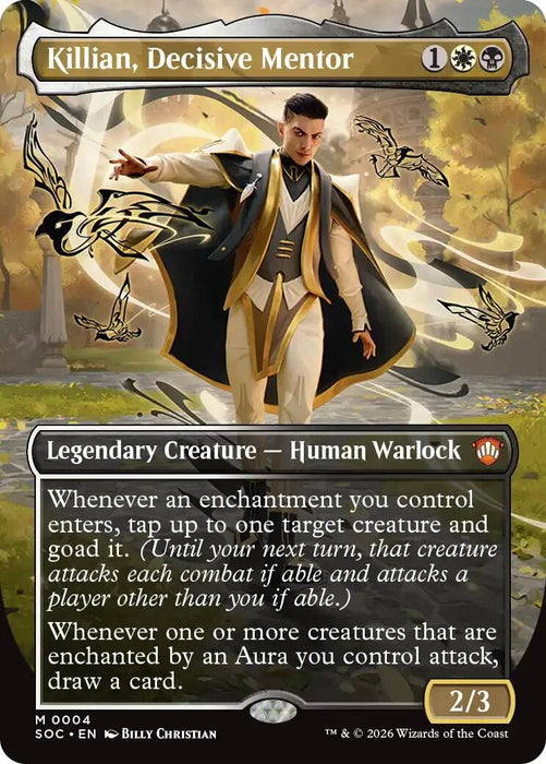 Image for Killian, Decisive Mentor (Borderless) (4) (Foil) [Secrets of Strixhaven] - Magic: The Gathering