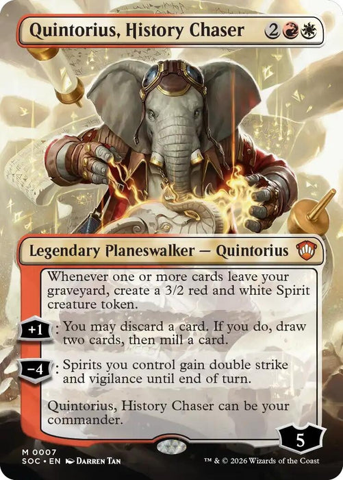 Image for Quintorius, History Chaser (Borderless) (7) [Secrets of Strixhaven] - Magic: The Gathering