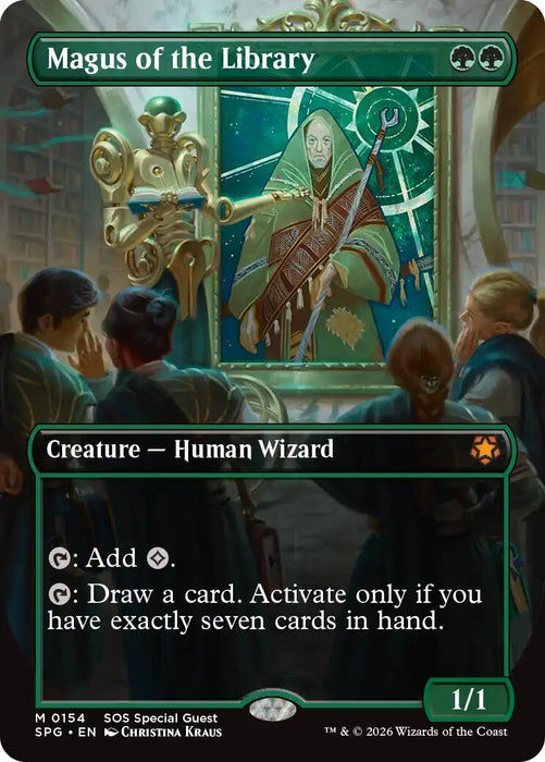 Image for Magus of the Library (Borderless) (154) (Foil) [Special Guests] - Magic: The Gathering