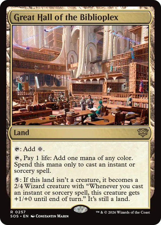 Image for Great Hall of the Biblioplex (257) (Foil) [Secrets of Strixhaven] - Magic: The Gathering