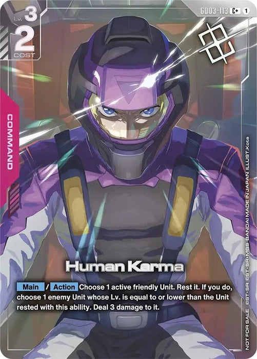 Image for Human Karma (Store Tournament Winner Pack 04) (GD03-113) (Holofoil) [Gundam Promotional Cards] (GCG-PR) - Gundam Card Game