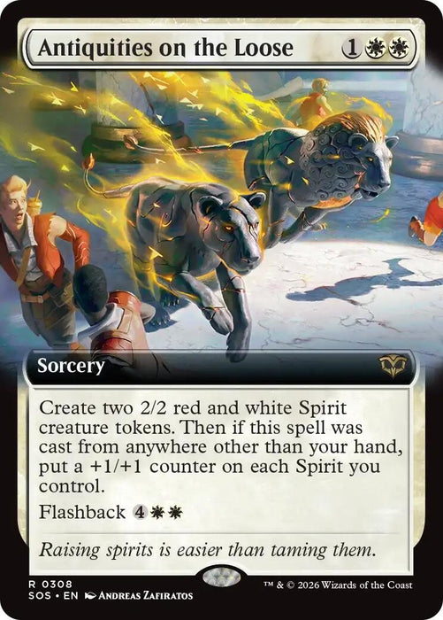 Image for Antiquities on the Loose (Extended Art) (308) (Foil) [Secrets of Strixhaven] - Magic: The Gathering