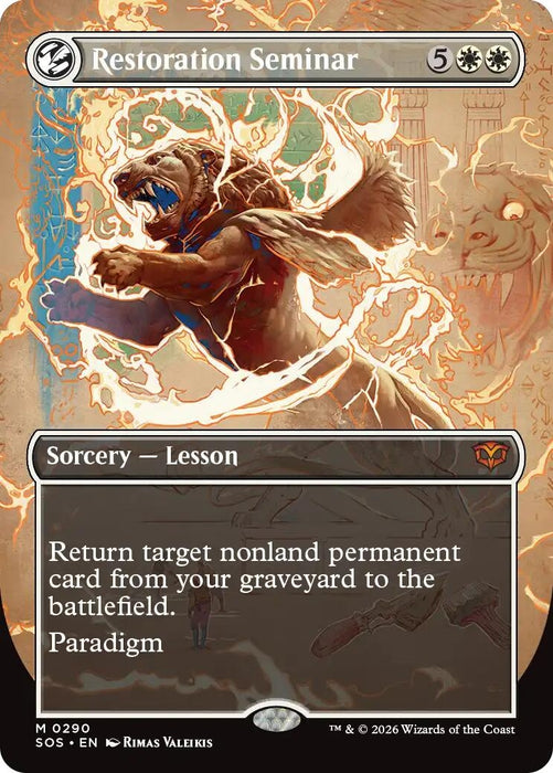 Image for Restoration Seminar (Borderless) (290) (Foil) [Secrets of Strixhaven] - Magic: The Gathering