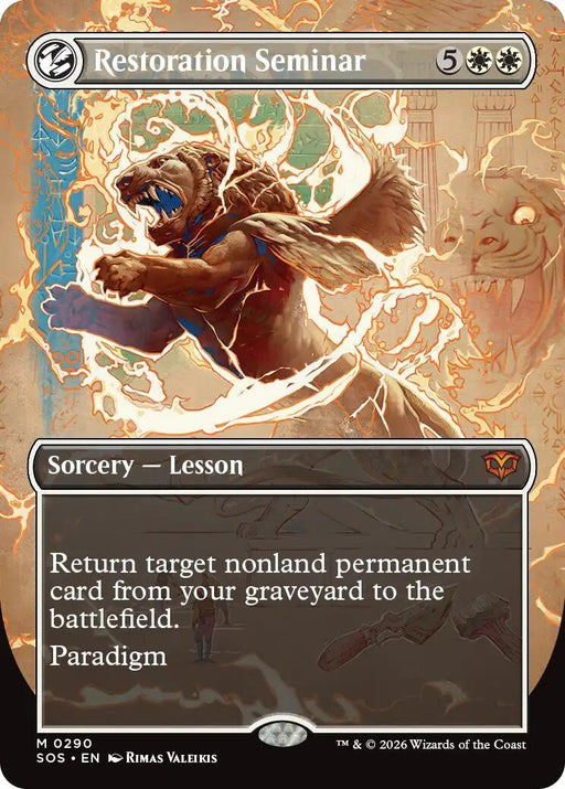 Image for Restoration Seminar (Borderless) (290) (Foil) [Secrets of Strixhaven] - Magic: The Gathering