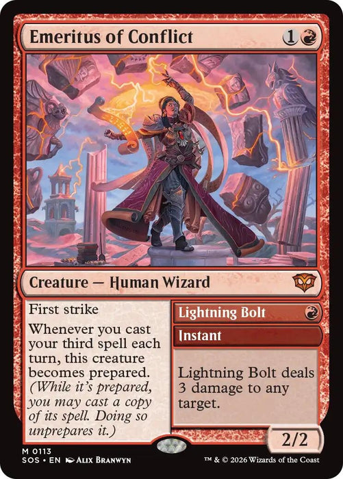 Image for Emeritus of Conflict (113) (Foil) [Secrets of Strixhaven] - Magic: The Gathering