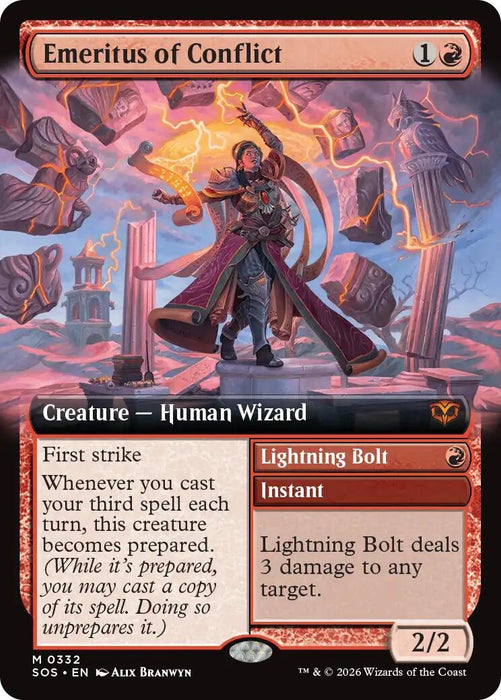 Image for Emeritus of Conflict (Extended Art) (332) (Foil) [Secrets of Strixhaven] - Magic: The Gathering
