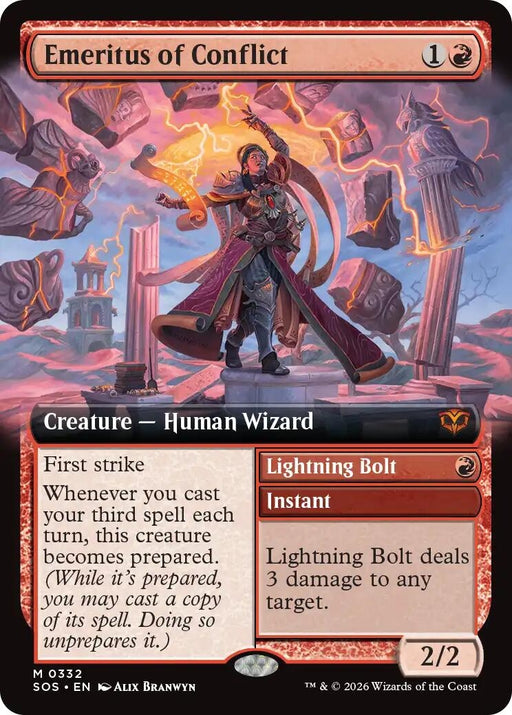 Image for Emeritus of Conflict (Extended Art) (332) (Foil) [Secrets of Strixhaven] - Magic: The Gathering