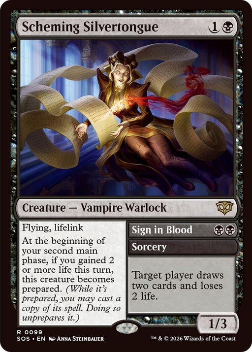 Image for Scheming Silvertongue (99) (Foil) [Secrets of Strixhaven] - Magic: The Gathering