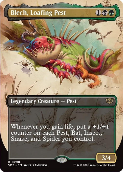 Image for Blech, Loafing Pest (Borderless) (298) [Secrets of Strixhaven] - Magic: The Gathering