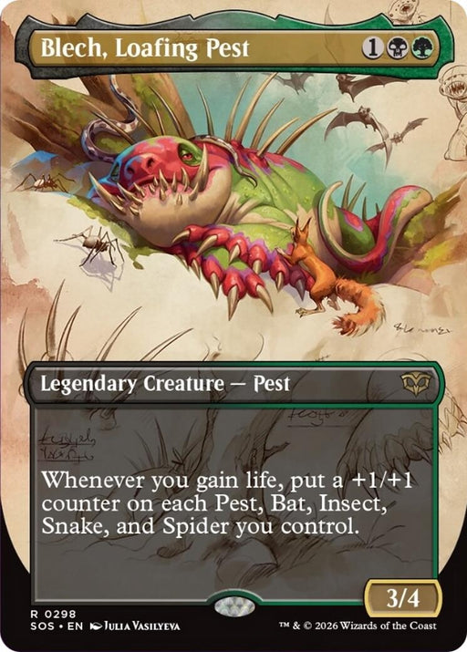 Image for Blech, Loafing Pest (Borderless) (298) (Foil) [Secrets of Strixhaven] - Magic: The Gathering