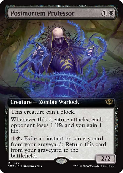 Image for Postmortem Professor (Extended Art) (327) (Foil) [Secrets of Strixhaven] - Magic: The Gathering