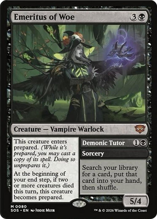 Image for Emeritus of Woe (80) (Foil) [Secrets of Strixhaven] - Magic: The Gathering