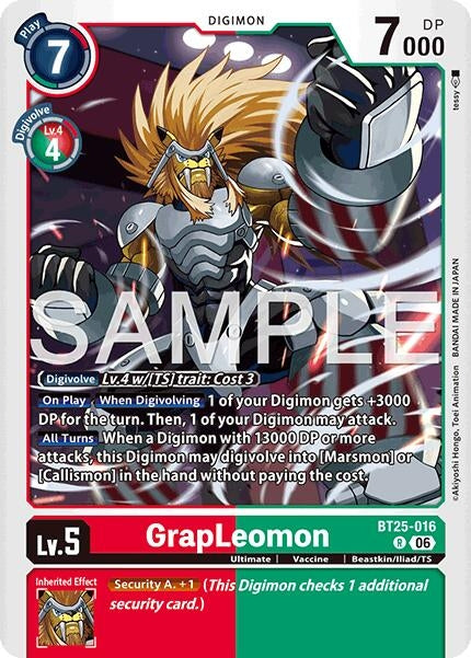 Image for GrapLeomon (BT25-016 R) (Foil) [Dual Revolution] - Digimon Card Game