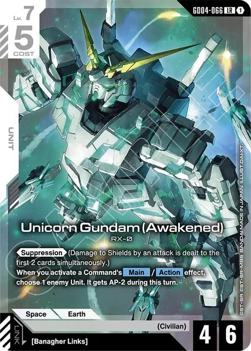 Unicorn Gundam (Awakened) (GD04-066) (Holofoil) [Phantom Aria]