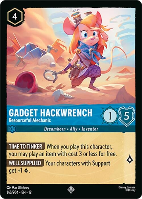 Image for Gadget Hackwrench - Resourceful Mechanic (145/204) [Wilds Unknown] - Disney Lorcana