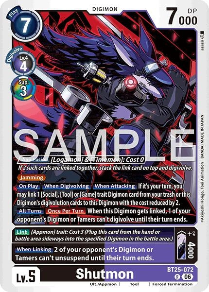Image for Shutmon (BT25-072 R) (Foil) [Dual Revolution] - Digimon Card Game