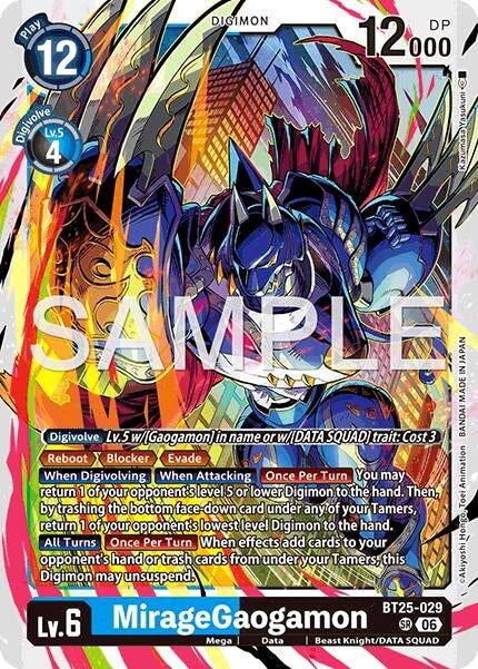 Image for MirageGaogamon (BT25-029 SR) (Foil) [Dual Revolution] - Digimon Card Game