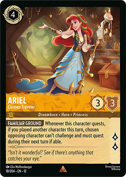 Image for Ariel - Curious Traveler (18/204) (Cold Foil) [Wilds Unknown] - Disney Lorcana