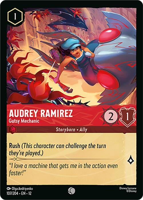 Image for Audrey Ramirez - Gutsy Mechanic (107/204) (Cold Foil) [Wilds Unknown] - Disney Lorcana