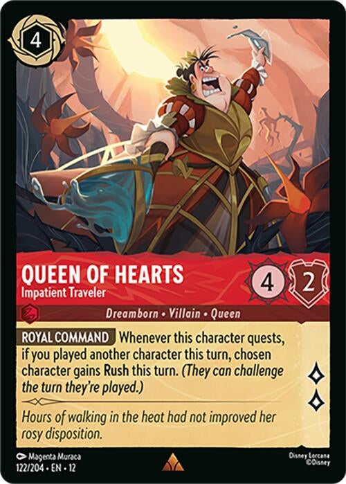 Image for Queen of Hearts - Impatient Traveler (122/204) (Cold Foil) [Wilds Unknown] - Disney Lorcana