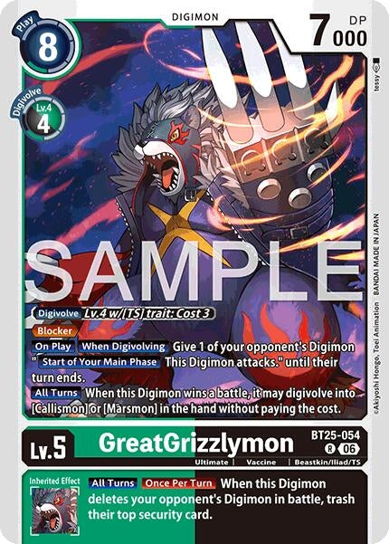 Image for GreatGrizzlymon (BT25-054 R) (Foil) [Dual Revolution] - Digimon Card Game