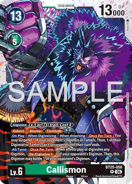Image for Callismon (BT25-058 R) (Foil) [Dual Revolution] - Digimon Card Game